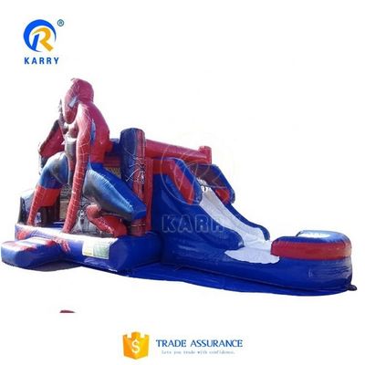Terrain de jeux en plein air Homme araignée gonflable maison de rebond Combo Slide pour enfants et adultes
