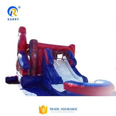 Terrain de jeux en plein air Homme araignée gonflable maison de rebond Combo Slide pour enfants et adultes
