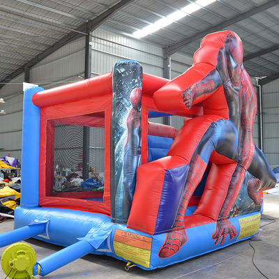 Terrain de jeux en plein air Homme araignée gonflable maison de rebond Combo Slide pour enfants et adultes