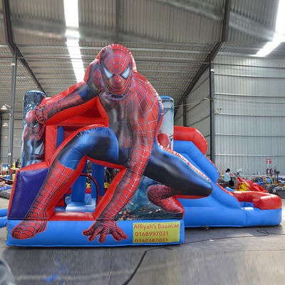 Terrain de jeux en plein air Homme araignée gonflable maison de rebond Combo Slide pour enfants et adultes