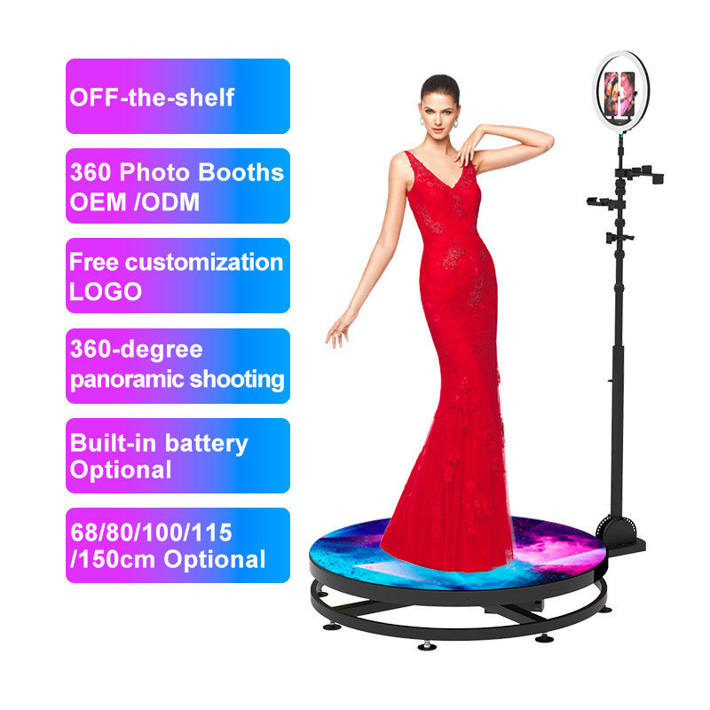 48h Rapide expédition DHL 360 Vidéo Photobooth avec miroir magique LED et étui iPad 115cm