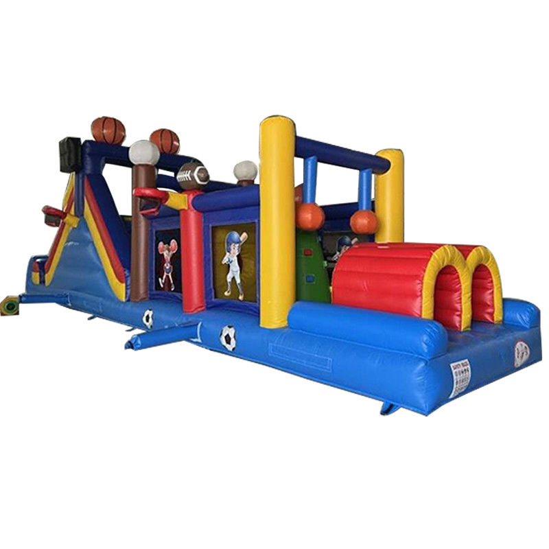 Unisexe Ball Sports Game Track Terre Plongable parcours d'obstacles avec maison de rebond et toboggan