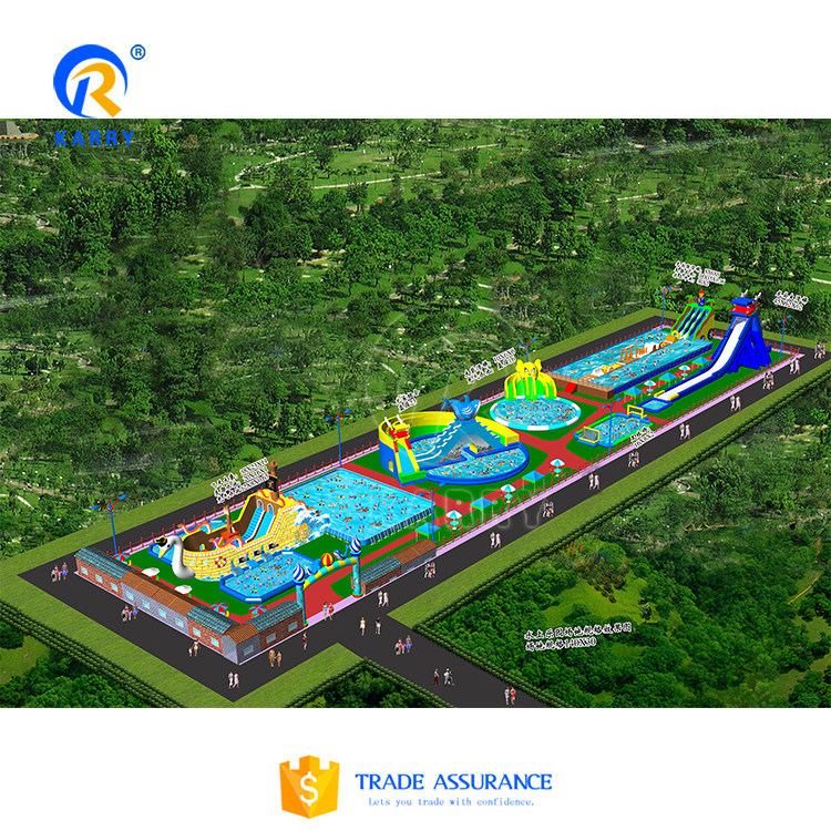 Impression numérique de logo/modèle Taille personnalisée Parc aquatique gonflable pour parc d'attractions