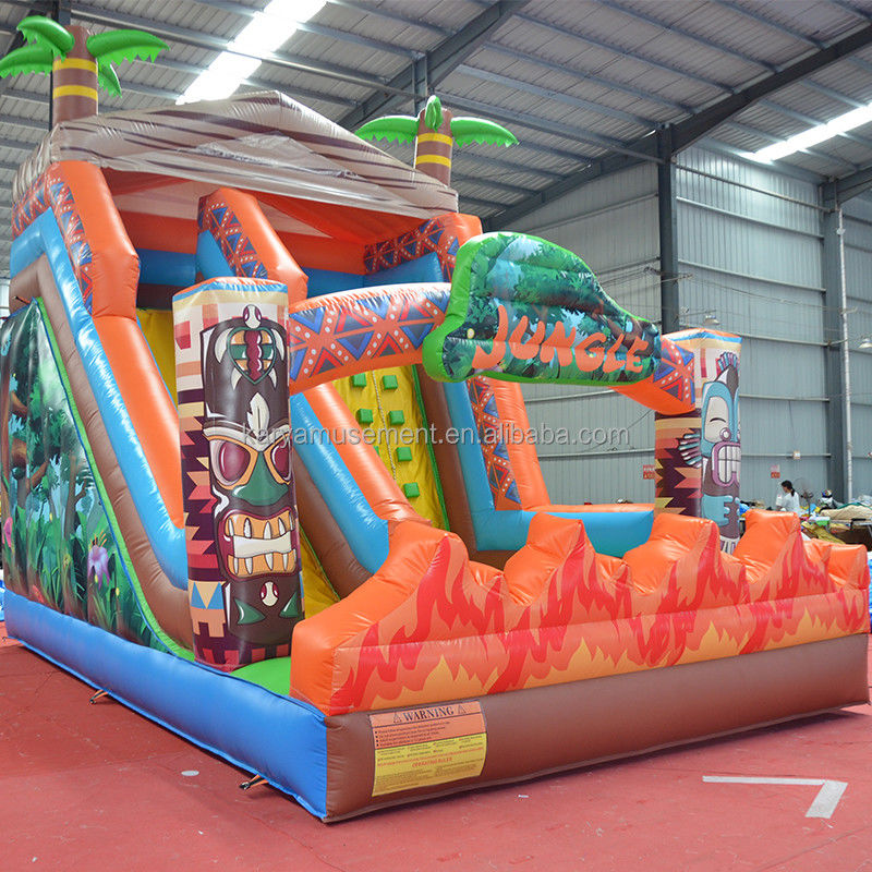 0.55mm PVC Tarpaulin JUNGLE primitive toboggan avec mur d'escalade et toboggan à rebond