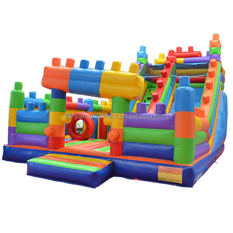 Colorier des enfants glisse gonflables Blocs de construction combinaison rebond glisse pour les adultes