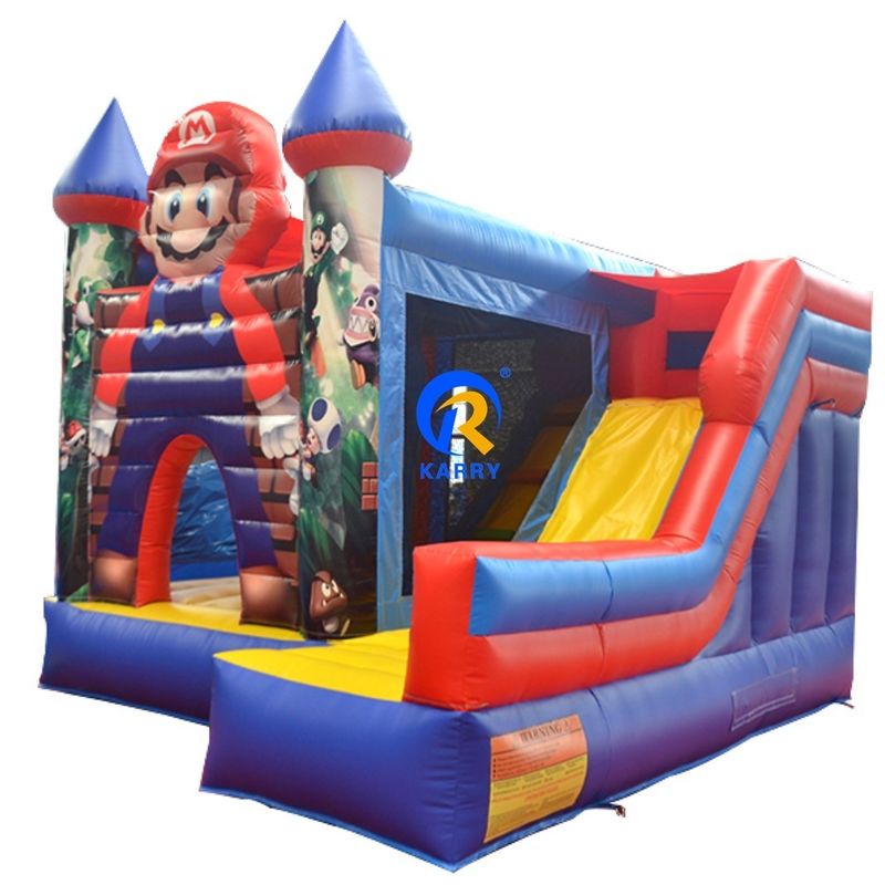 0.55mm PVC Vinyl Tarpaulin gonflable Mario Bounce House Combo Château glisser avec souffleur