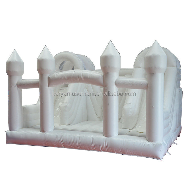 Glissière intérieure Petit enfant Maison à rebond blanc pour la fête de mariage Combinaison de château gonflable