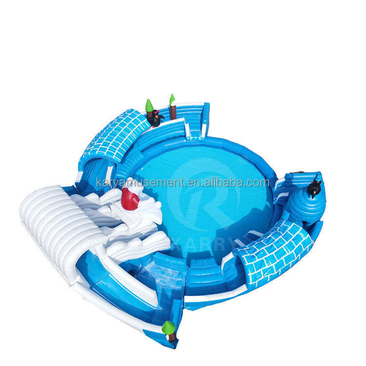 Piscine surdimensionnée Moonwalk Parc aquatique gonflable pour enfants et adultes Urse polaire toboggan aquatique