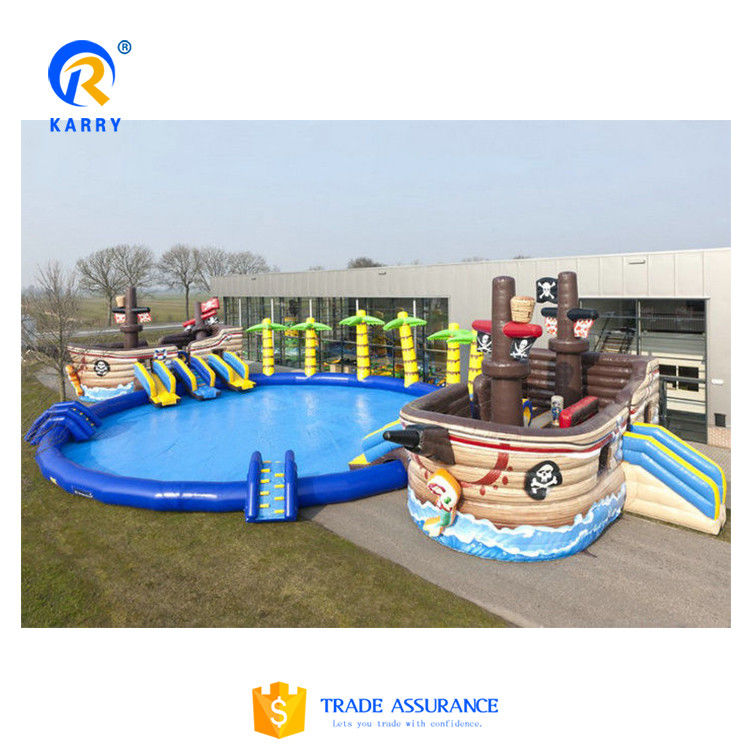 Piscine gonflable de couleur personnalisée pour bateau pirate parc aquatique gonflable