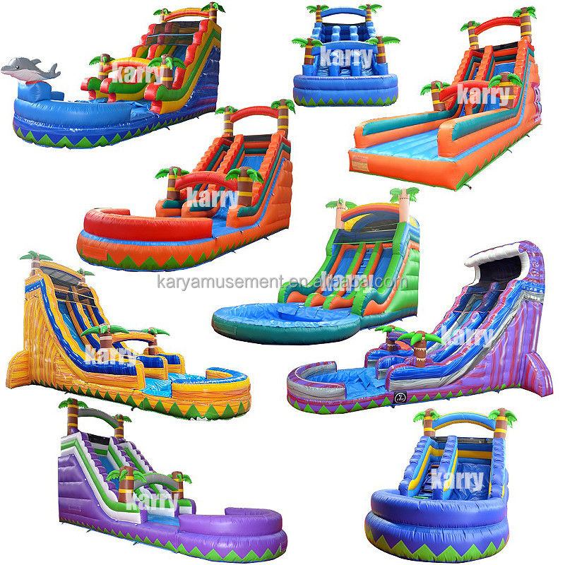 Taille personnalisée Glissière gonflable à eau avec enfants Jouer à la piscine Sauter Glissières d'eau PVC mieux