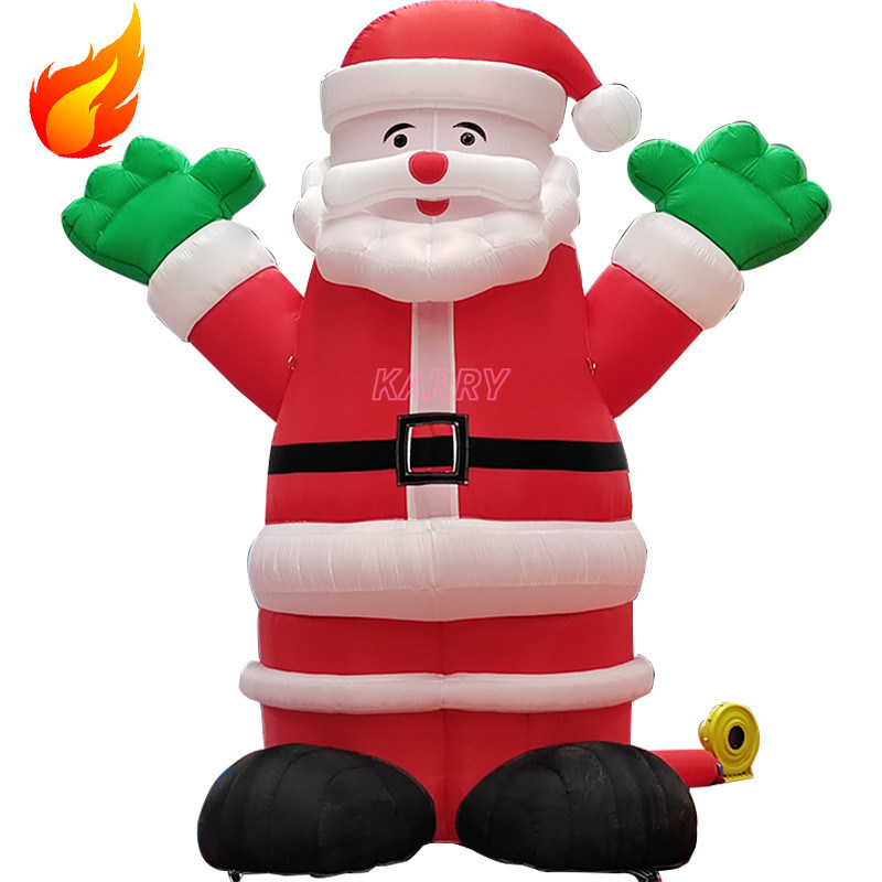 Fête de Noël chaude de 4 mètres de hauteur, le Père Noël gonflable géant avec des caractéristiques portables