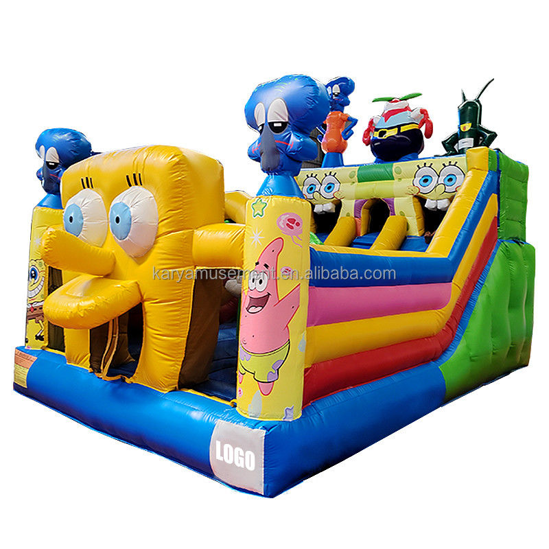 Couleur personnalisée gonflable SpongeBob Parc thème château gonflable pour adultes fête de la ville amusante
