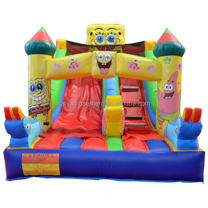 Commercial gonflable glisser-déposer et glisser-déposer pour les enfants assez bon PVC éponge-Bob SquarePants glisser