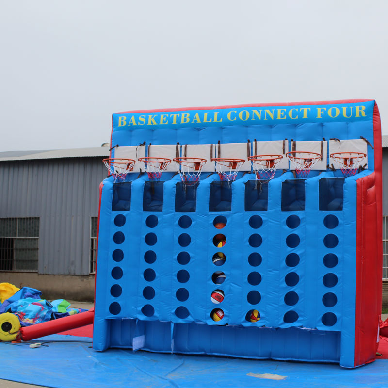 PVC Tarpaulin Connect 4 Jeu de basket-ball gonflable pour le plaisir de carnaval interactif