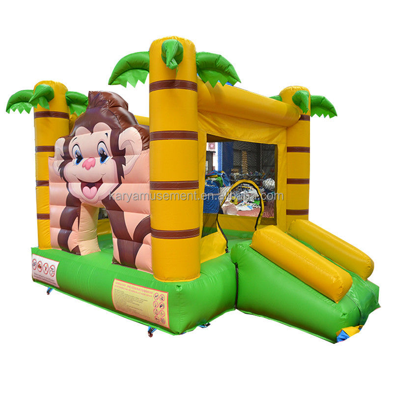 CE/EN71/EN14960 Certifié Petite taille Jungle Cartoon Monkey Bouncy Castle pour enfants
