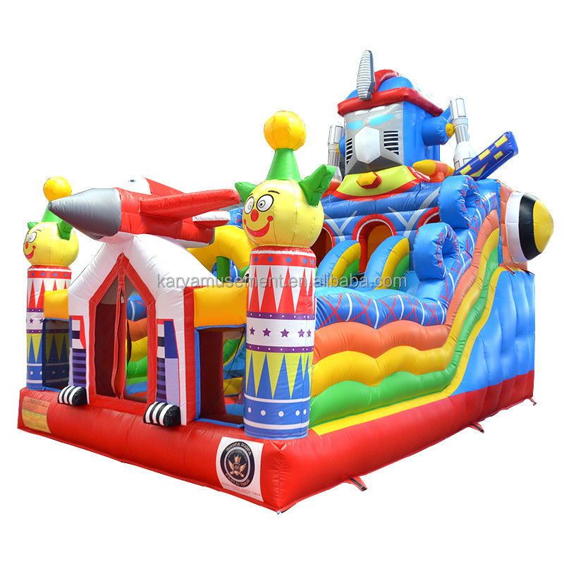 Trampoline personnalisée petite taille gonflable mécanique Ares Fun City Bouncer Combo Slide