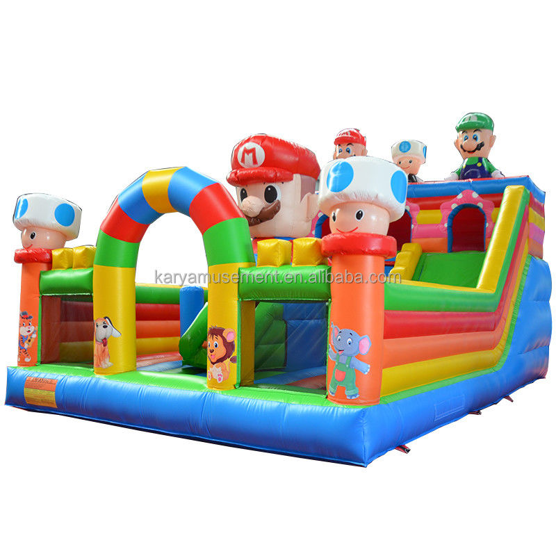 Groupe d'âge 14 ans et plus Portable PVC gonflable Mario Fun City Jeu de terrain de jeu pour enfants