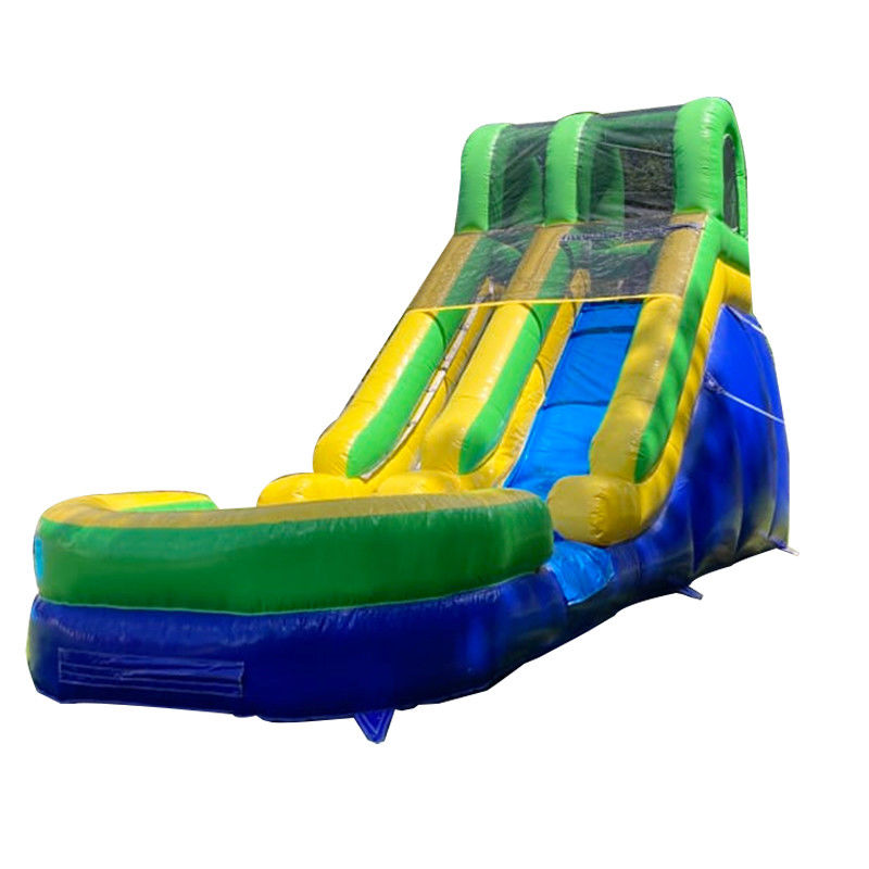 Commercial séché et humide 25ft toboggan gonflable avec piscine Jeu d'eau d'été pour enfants