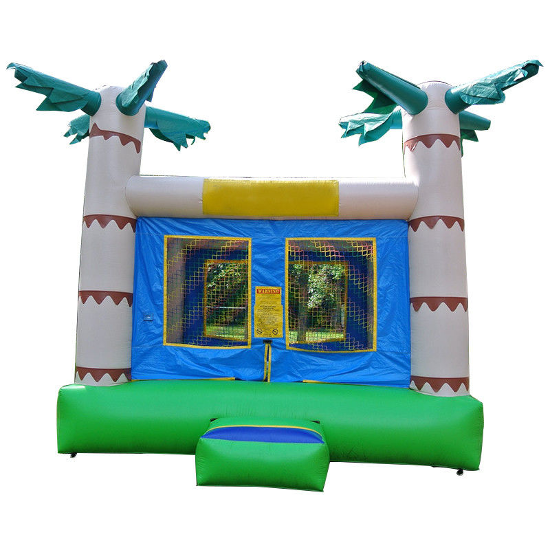 14 ans de plus Couleur personnalisée Palmier tropical Bouncy Kids Bouncing Château à louer