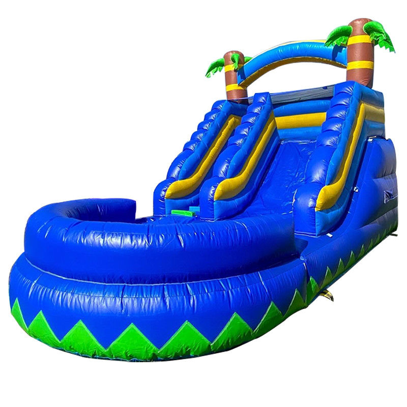 Petit toboggan gonflable avec piscine été palmier Klein Blue Kid Jouets de toboggan