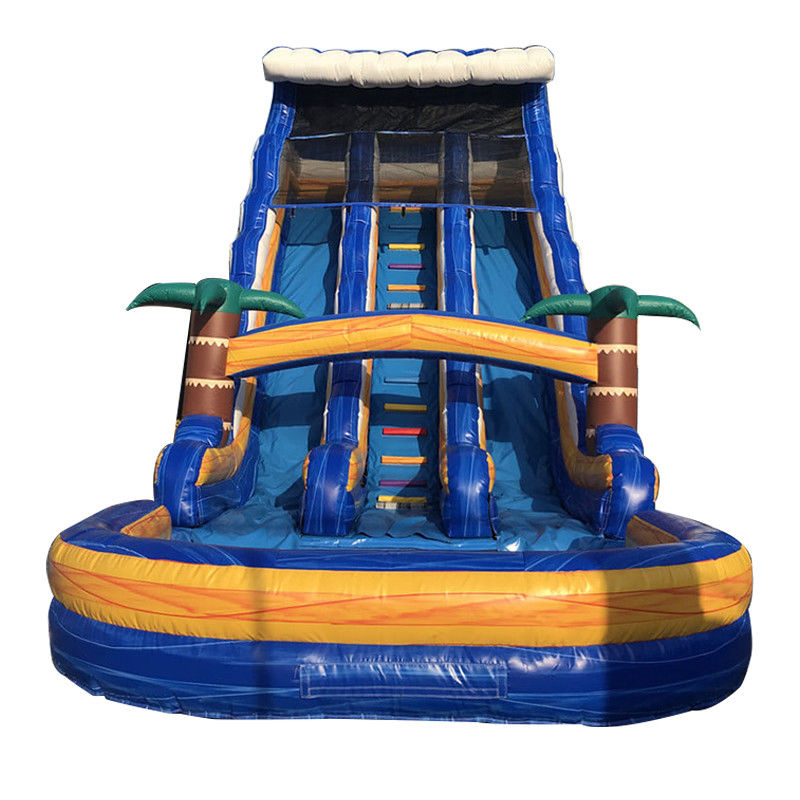 Taille personnalisée Glissière d'eau en PVC commercial gonflable avec piscine et échelle amovible