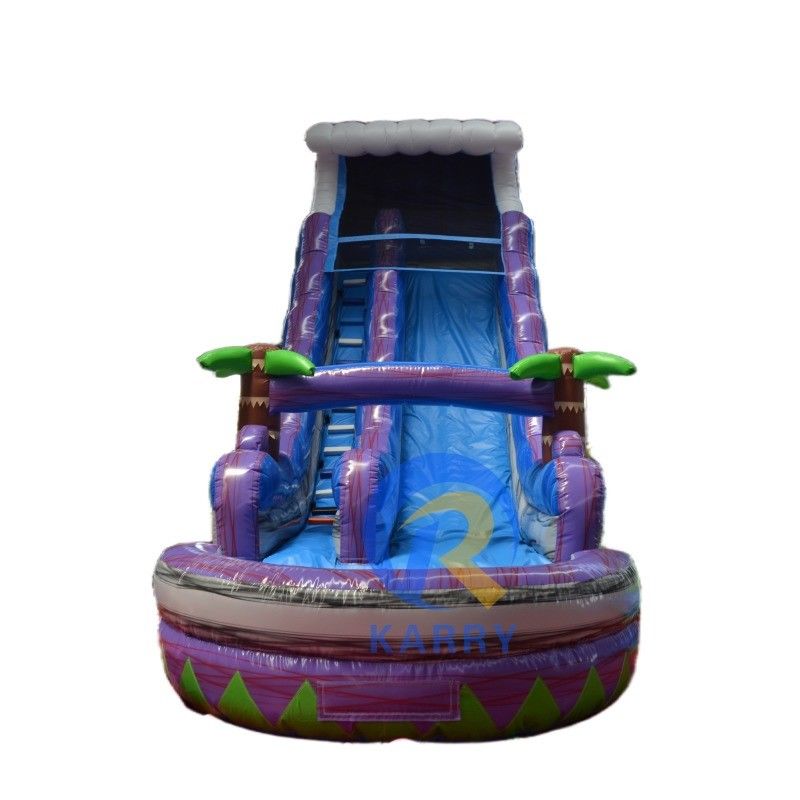 Glissière gonflable en PVC coloré sur mesure avec piscine pour le plaisir d'été