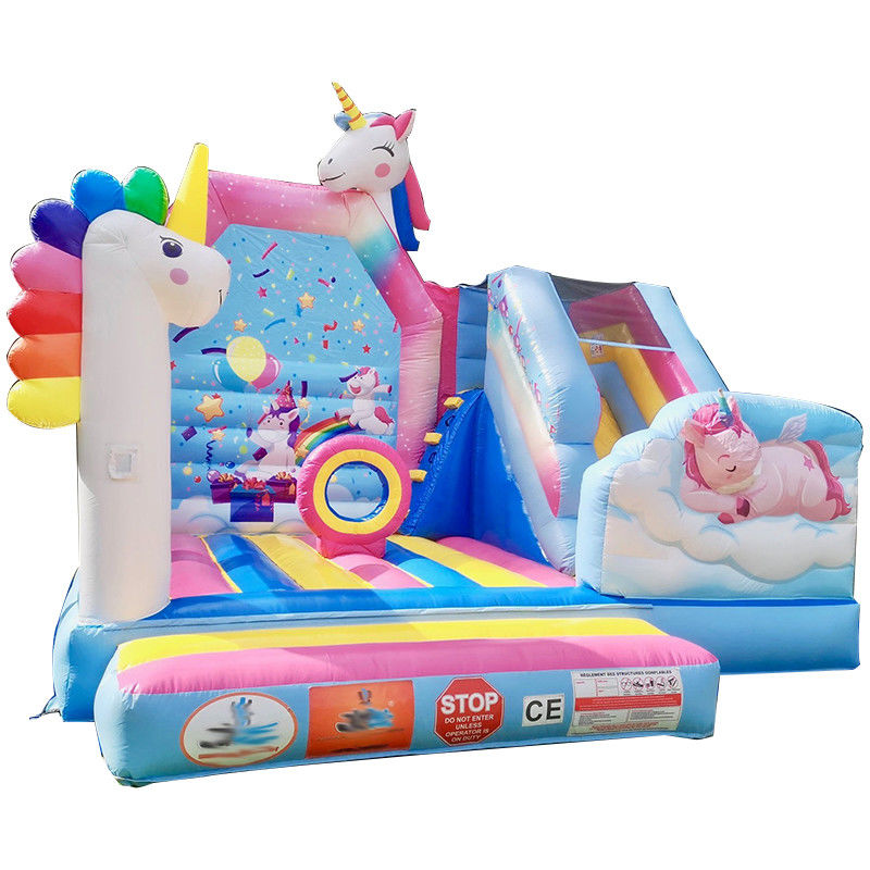 Jeux de trampoline pour enfants en PVC Rainbow Unicorn