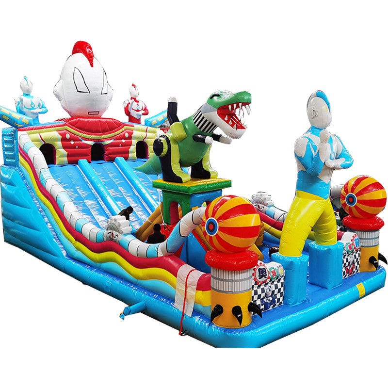 Unisexe enfants gonflables amusant ville Dino thème maison rebondissante toboggan pour les événements de fête