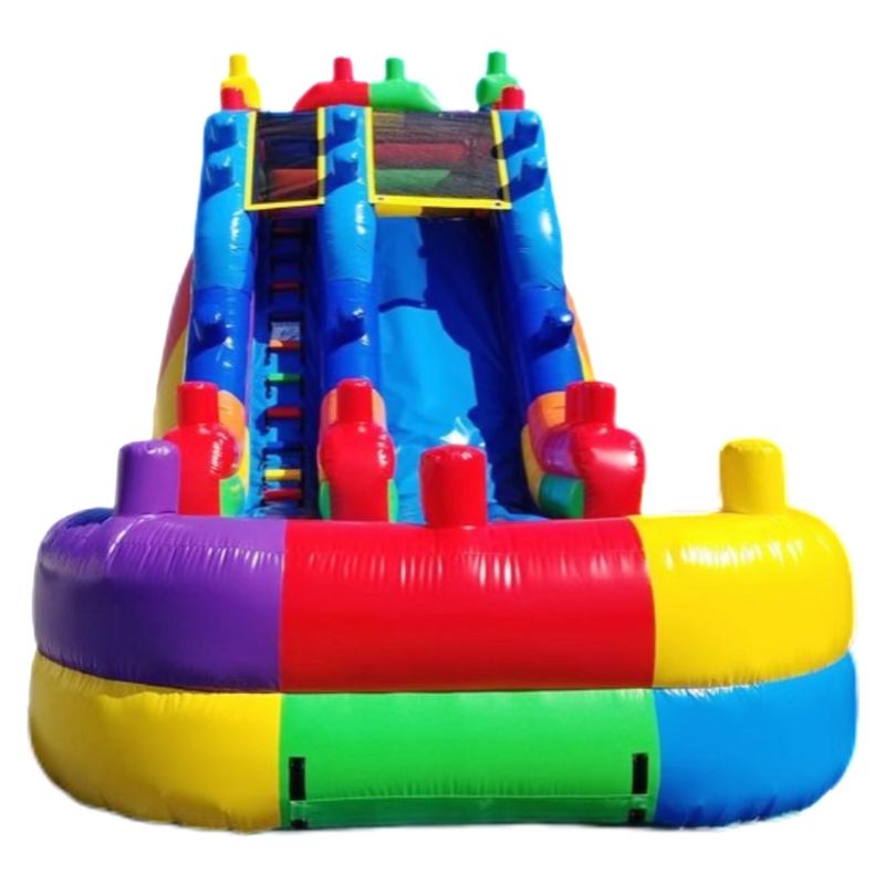 Taille client Fantaisie gonflable toboggan avec grand toboggan et piscine à eau