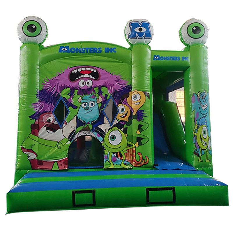 Monstres Inc. maison gonflable avec glissement sec et petits obstacles
