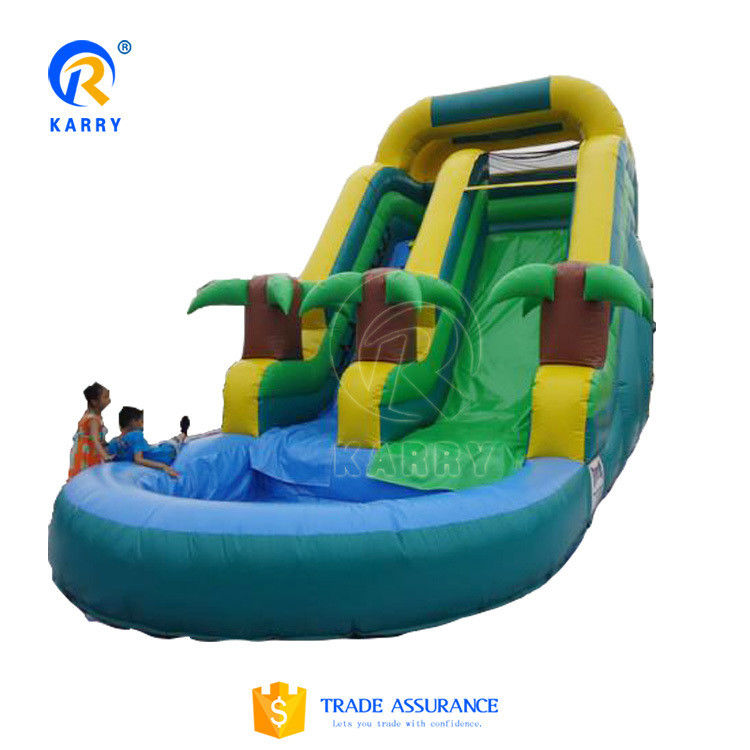 Collage inclus Grand toboggan gonflable personnalisé pour équipement de parc aquatique extérieur
