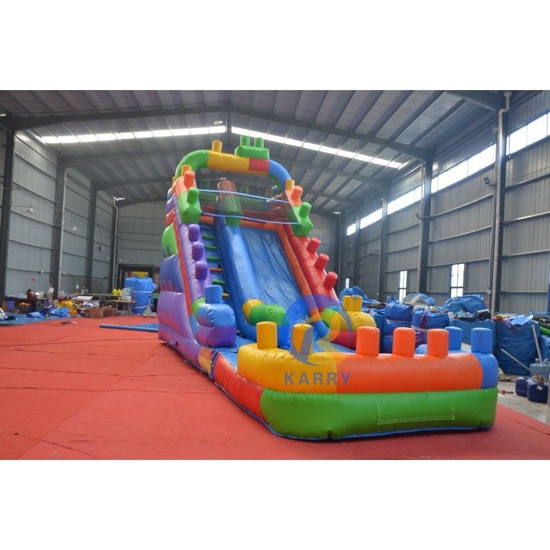 16' Blocs de construction humides/séchés gonflables à l'eau glissade de rebond maison combo pour le jeu en famille