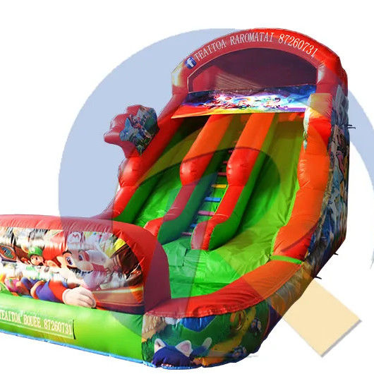 Cartoon Mario Double glissière gonflable pour sauter et nager Capacité maximale 100-500 kg