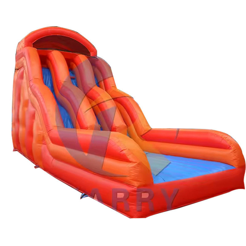 Commercial PVC rouge double voie pour adultes toboggan à eau gonflable toboggan sec pour la location de fête
