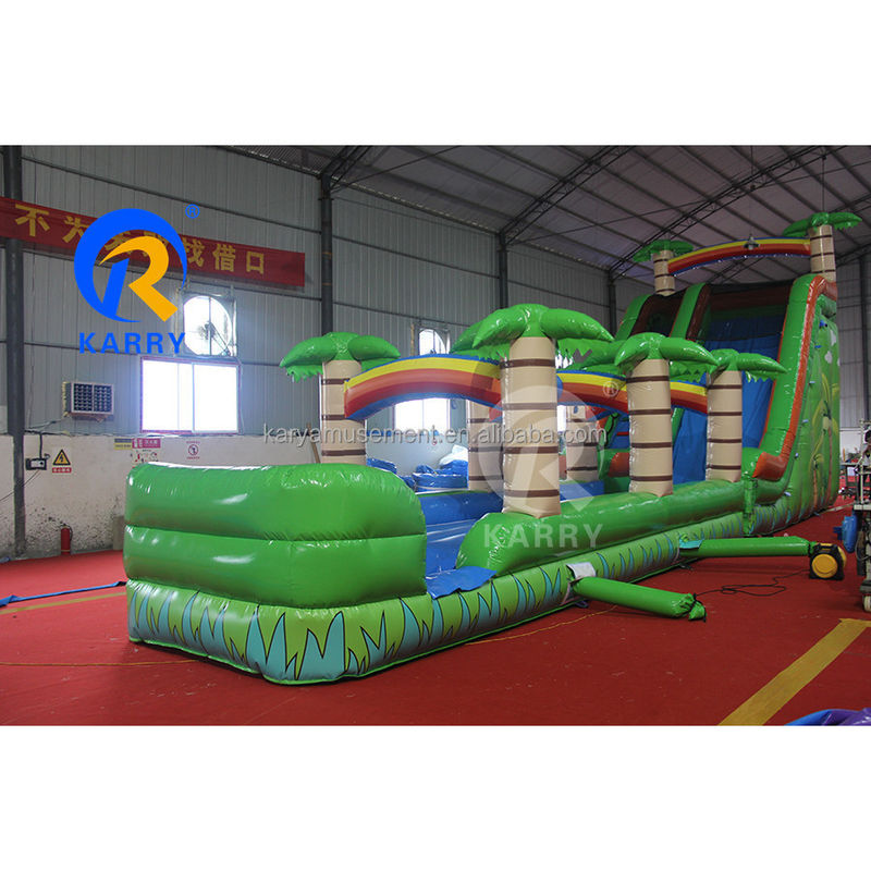Capacité maximale 100-500 kg Grand toboggan gonflable avec longue rampe étendue et piscine