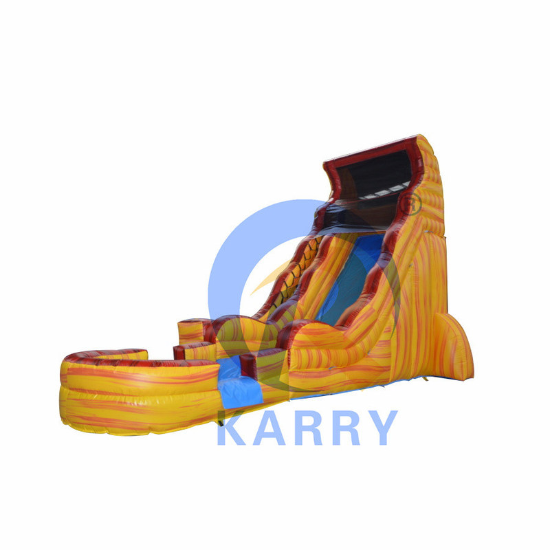Piscine gonflables maison rebond Castle toboggans pour les enfants et les adultes en jaune de marbre