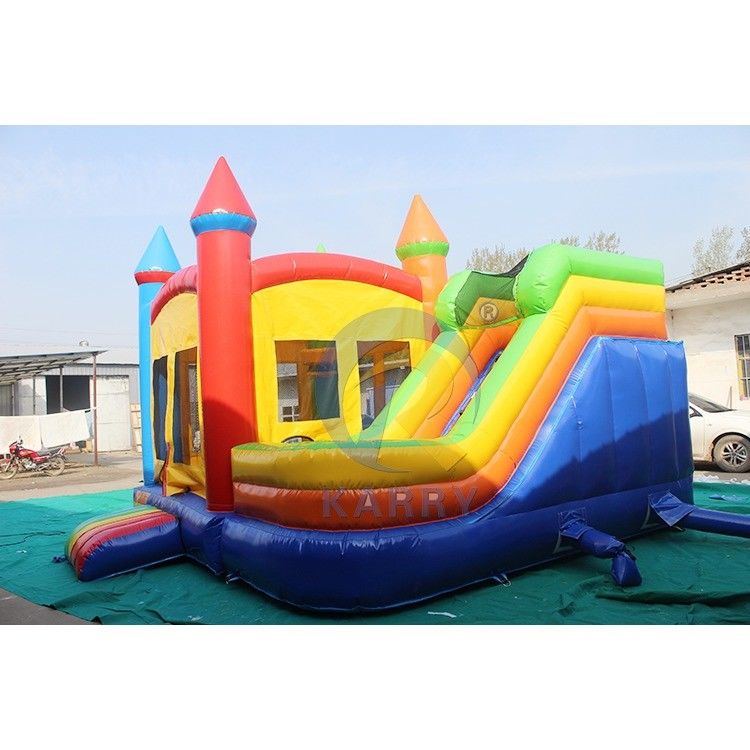 Unisexe gonflable bouncer glisse combo château coloré maison de rebond pour la fête en plein air