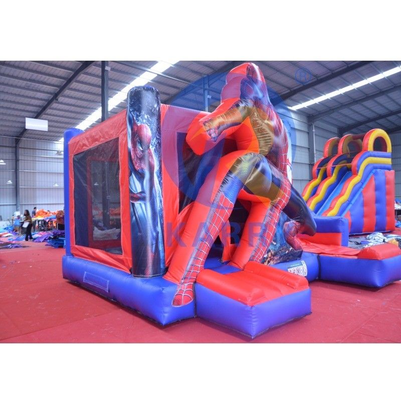 Unisexe Super Cool Spiderman maison gonflable avec glissière humide sèche taille personnalisée