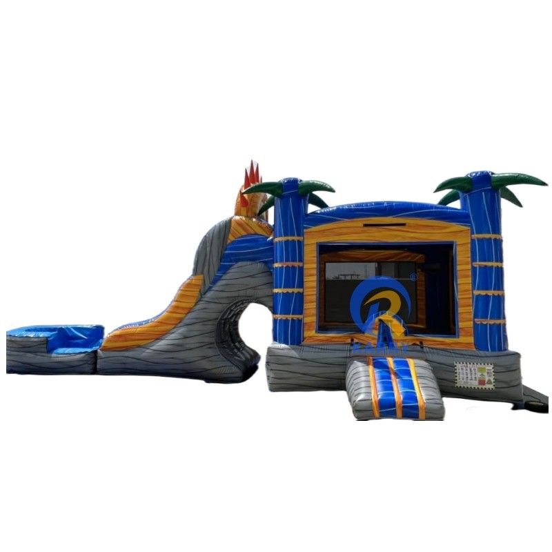Expédition maritime PVC Palm Tree Bouncy Castle Slide Combo Inflatable Bounce House avec glisser