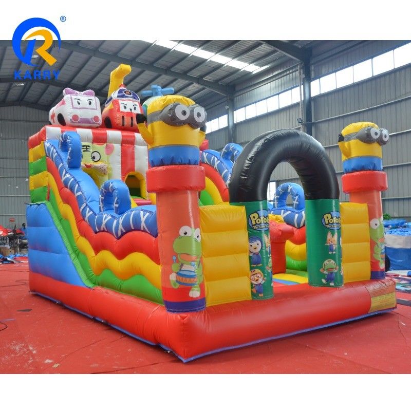 Thème de cirque gonflable château gonflable glissière combo pour le saut amusant Capacité maximale 100-500 kg