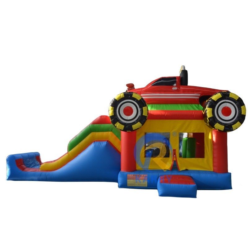 Jeux pour enfants à l'intérieur et à l'extérieur Amusement Voiture commerciale Château gonflable Combo avec glissement