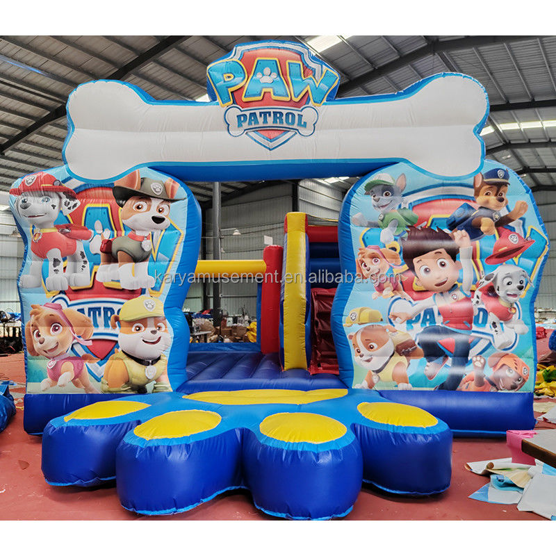Blower commercial gonflable double adorable chien de patrouille thème glissière sèche pour les enfants unisexe
