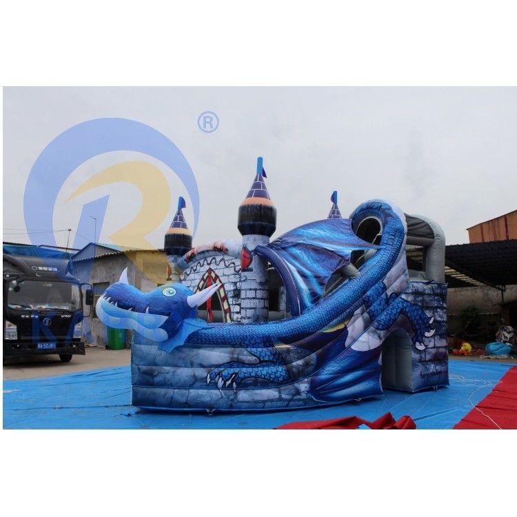 Kit de réparation d'accessoires inclus dans la tendance 3D Blue Dragon Château gonflable avec diapos