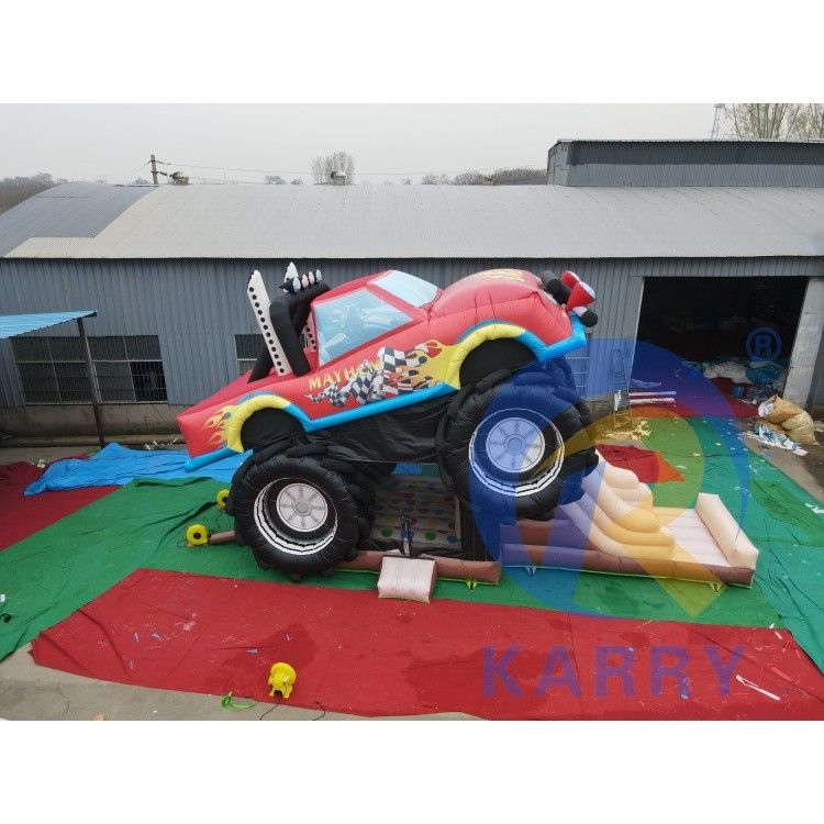 Commercial Red Off-Road Vehicle Combo de saut de château gonflable pour enfants et adultes