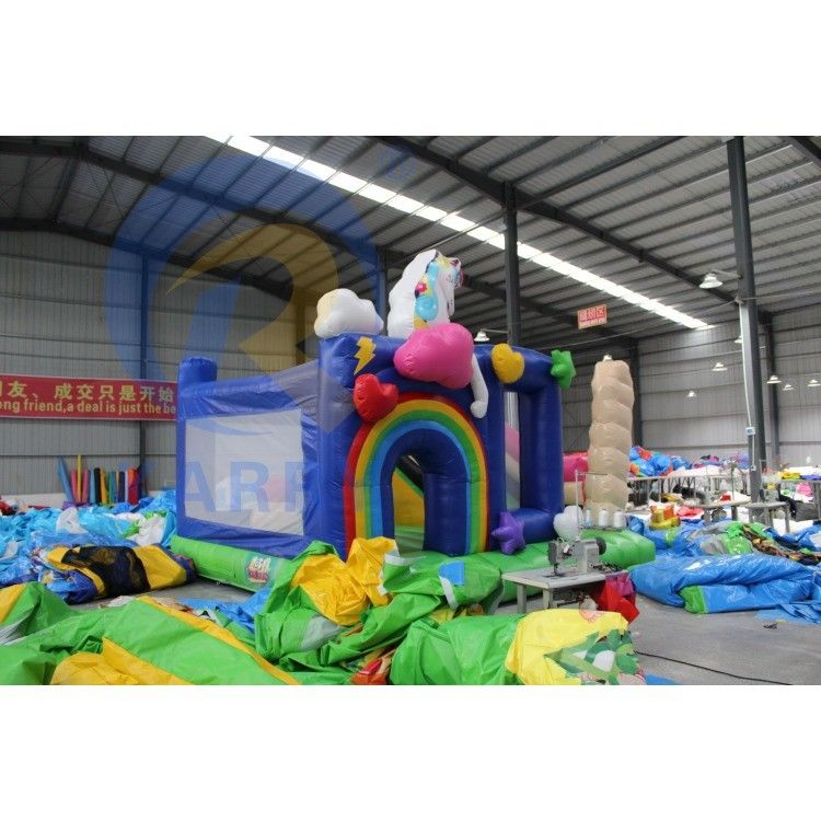 Combo gonflable en PVC unisexe avec glisser-déposer et château de licorne gonflable