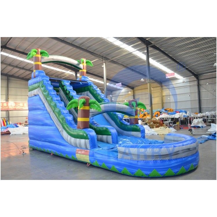Taille personnalisée Glissière d'eau gonflable commerciale avec piscine CE/EN71/EN14960 Certifié