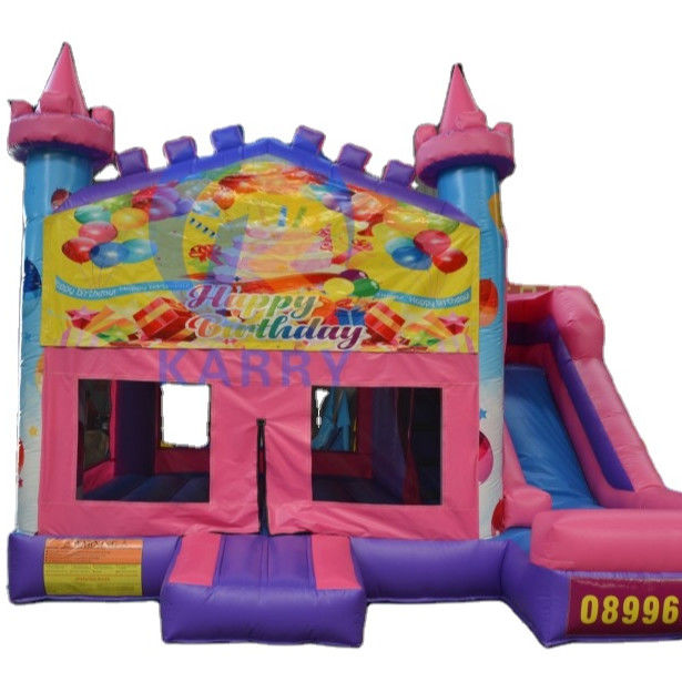 14 ans de fête d'anniversaire en PVC Château gonflable à saut avec diapositive 5*5m et accessoires