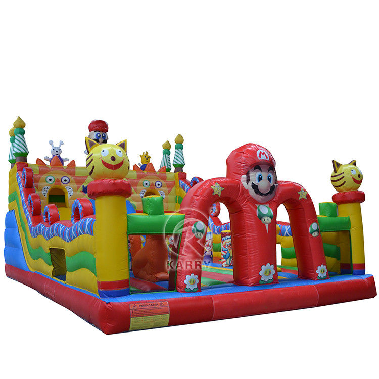 Couleur personnalisée Commercial Grade Outdoor Inflatable Mario Thème Bouncer Slide Combo