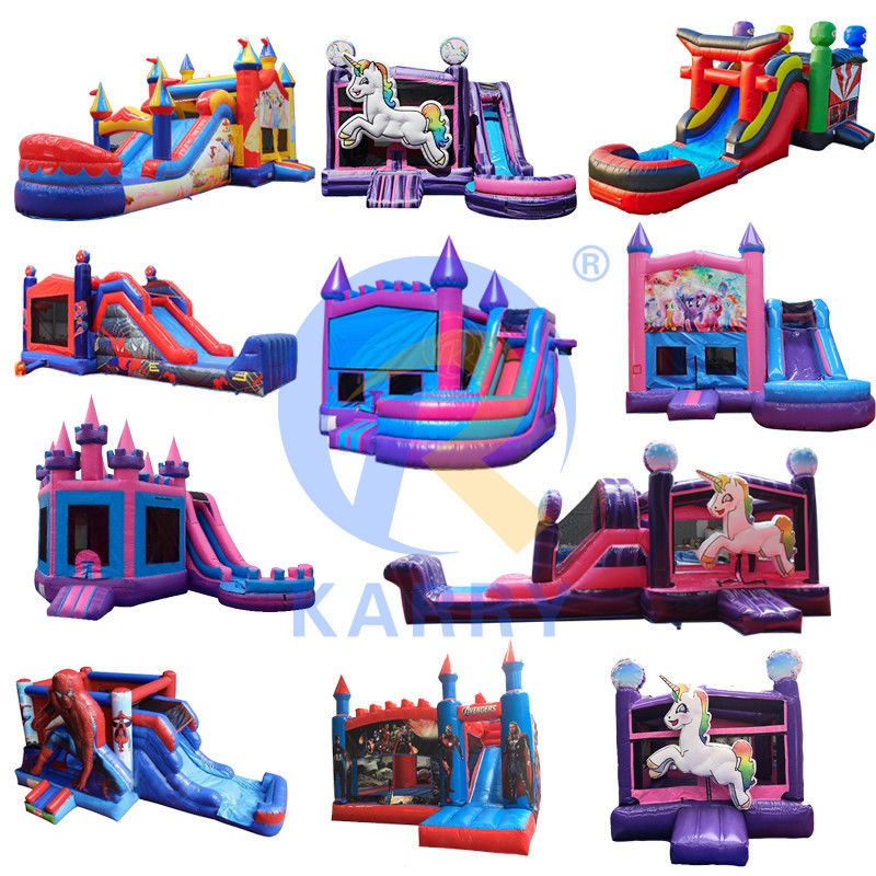 PVC 0,55 mm gonflable château gelé maison de rebond Slide Combo pour la location de fête commerciale