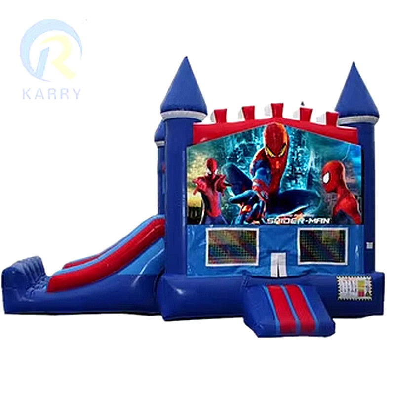 Certifié CE Portable Spiderman personnalisé Combo Château gonflable Glissière pour maison de rebond